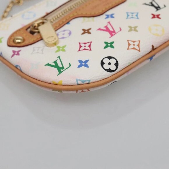 LOUIS VUITTON Monogram Multicolor Pochette MM Pouch White M60028 LV Auth 134908V - Picture 4 of 16